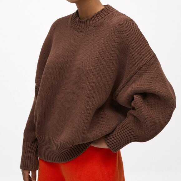 Babaa Brown Crew Neck Sweater - Picture 1 of 16
